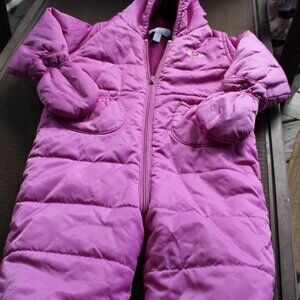 Childs Winter Snow Suit Zip Up  Attached Mittens The Childrens Place Size 24 mon